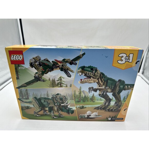 New! LEGO Creator 3-in-1 T. rex Set 31151 Triceratops, Pterodactyl Dinosaurs - Picture 3 of 4